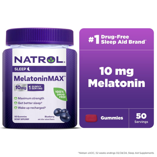 Natrol? MelatoninMax? Sleep Gummy, Blueberry Flavor, 10 mg, 50 Count EasyOptionXY LLC