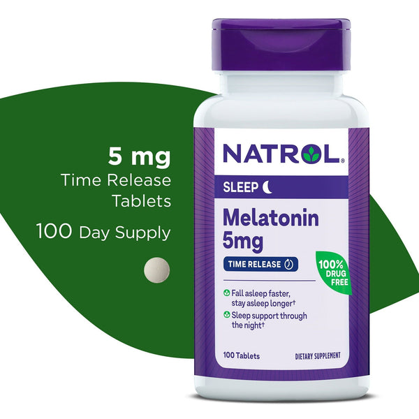 Natrol? Time-Release Melatonin 5 mg, Dietary Supplement for Restful Sleep, 100 Tablets, 100 Day Supply EasyOptionXY LLC