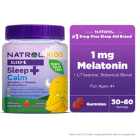Natrol? Kids Sleep+? Calm, Melatonin and L-Theanine, Sleep Gummies for Kids, Strawberry Flavor, 60 Count EasyOptionXY LLC