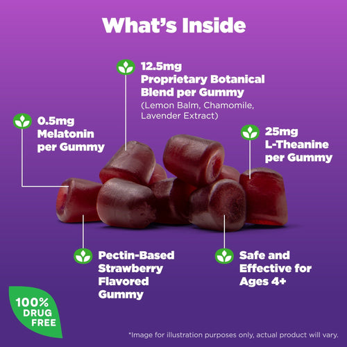 Natrol? Kids Sleep+? Calm, Melatonin and L-Theanine, Sleep Gummies for Kids, Strawberry Flavor, 60 Count EasyOptionXY LLC
