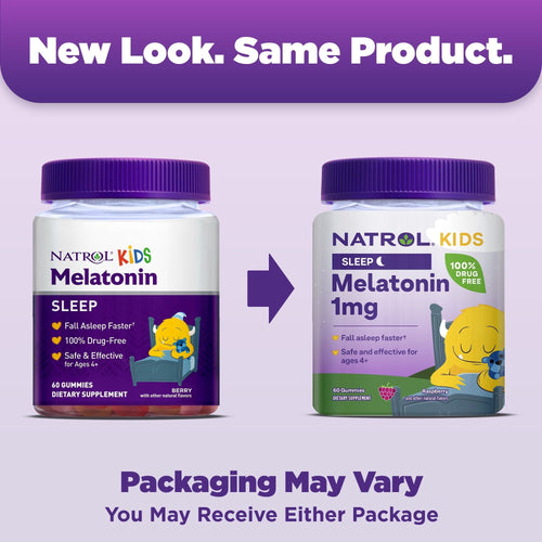 Natrol? Kids Melatonin, Sleep Gummies for Children, Raspberry Flavor, 1mg, 60 Count EasyOptionXY LLC