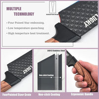 Kitchen Knife Set, 6-Piece Black Cooking Knife Set with Star Grain Blade, Sharp Stainless Steel Chef Knife Set Contains Round Knife Storage, Knives, Scissors for Home Kitchen EasyOptionXY LLC