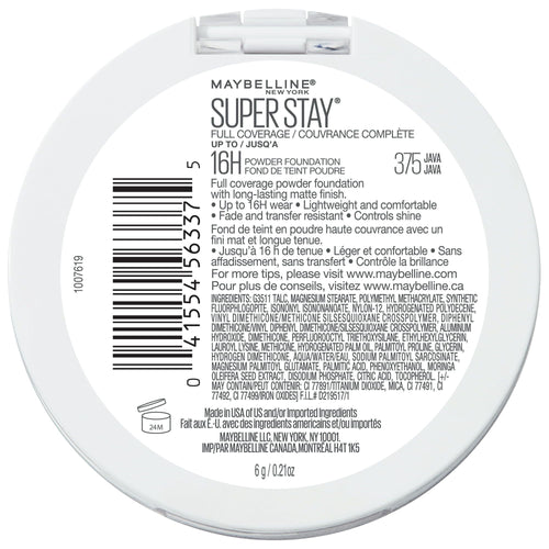 Maybelline Super Stay Powder Foundation Makeup, Full Coverage, 375 Java, 0.21 oz EasyOptionXY LLC