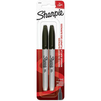 Sharpie Permanent Markers, Fine Point, Black, 2 Count EasyOptionXY LLC