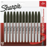 Sharpie Permanent Markers, Fine Point, Black, 12 Count EasyOptionXY LLC