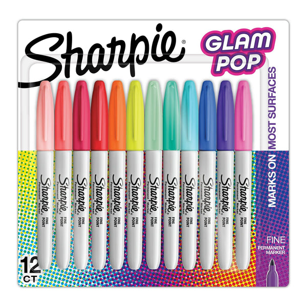 Sharpie Glam Pop Permanent Markers, Fine Point, 12 Count EasyOptionXY LLC
