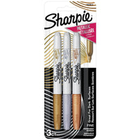 Sharpie Metallic Permanent Markers, Fine Point, Assorted Metallic, 3 Count EasyOptionXY LLC