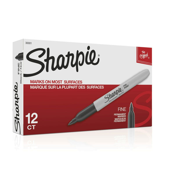 Sharpie Permanent Markers, Fine Point, Black, 12 Count EasyOptionXY LLC