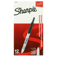 Sharpie Retractable Permanent Markers, Ultra Fine Tip, Black, 12 Count EasyOptionXY LLC