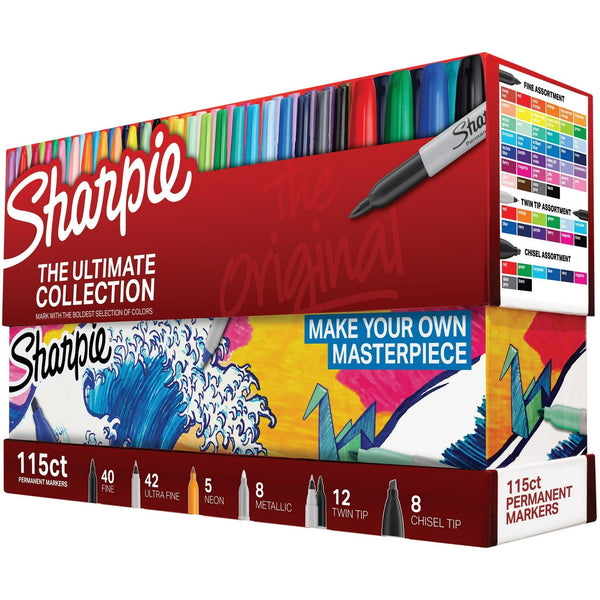 Sharpie Permanent Markers Ultimate Collection, Assorted Tips and Colors, 115 Count EasyOptionXY LLC