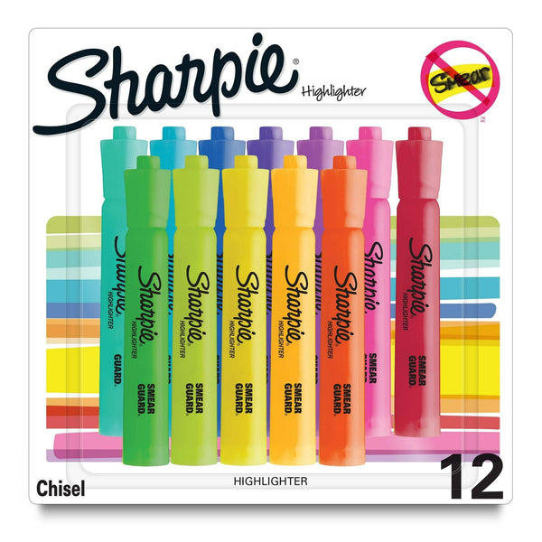 Sharpie Tank Highlighters, Assorted, Pack of 12 EasyOptionXY LLC
