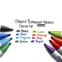 Sharpie Permanent Markers, Chisel Tip, Black, 12 Count EasyOptionXY LLC