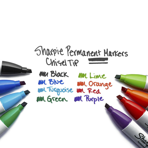 Sharpie Permanent Markers, Chisel Tip, Black, 12 Count EasyOptionXY LLC
