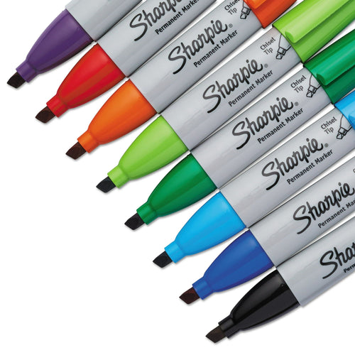 Sharpie Permanent Markers, Chisel Tip, Classic Colors, 8 Count EasyOptionXY LLC