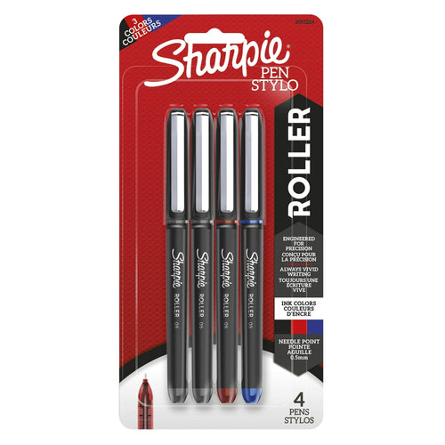 Sharpie Rollerball Pens, Carded Packaging, .5mm, 4/Pkg. EasyOptionXY LLC