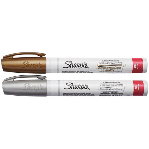 Sharpie Oil-Based Medium Paint Marker Set, Silver & Gold EasyOptionXY LLC