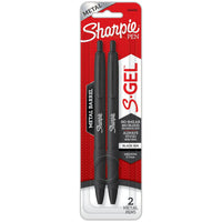 Sharpie S-Gel, Gel Pens, Sleek Metal Barrel, Matte Black, Medium Point (0.7mm), Black Ink, 2 Count EasyOptionXY LLC