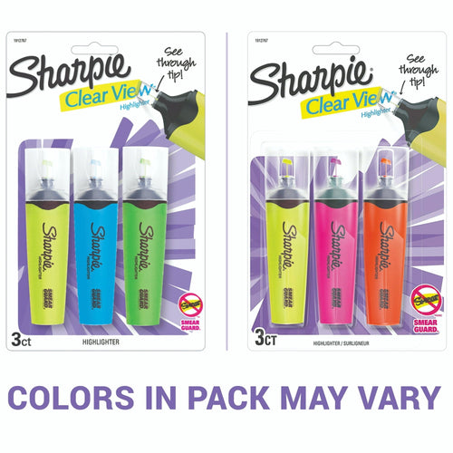 Sharpie Clear View Highlighters, 3-Pack, Yellow, Pink and Orange EasyOptionXY LLC