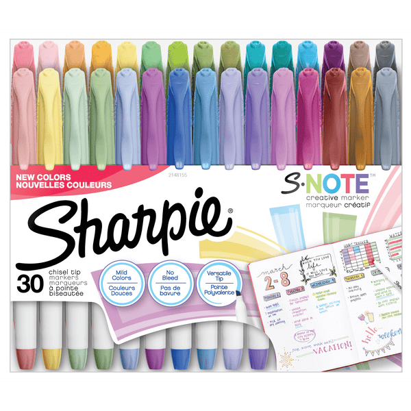 Sharpie S-Note Creative Markers, Highlighters, Assorted Colors, Chisel Tip, 30 Count EasyOptionXY LLC
