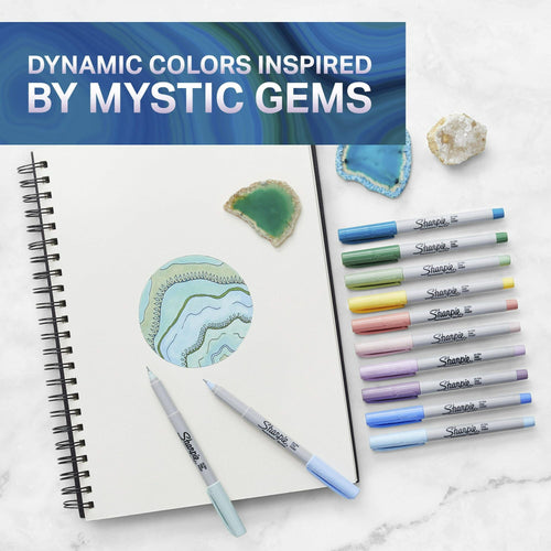 Sharpie Mystic Gems Marker Set, 12-Color Ultra-Fine Set EasyOptionXY LLC