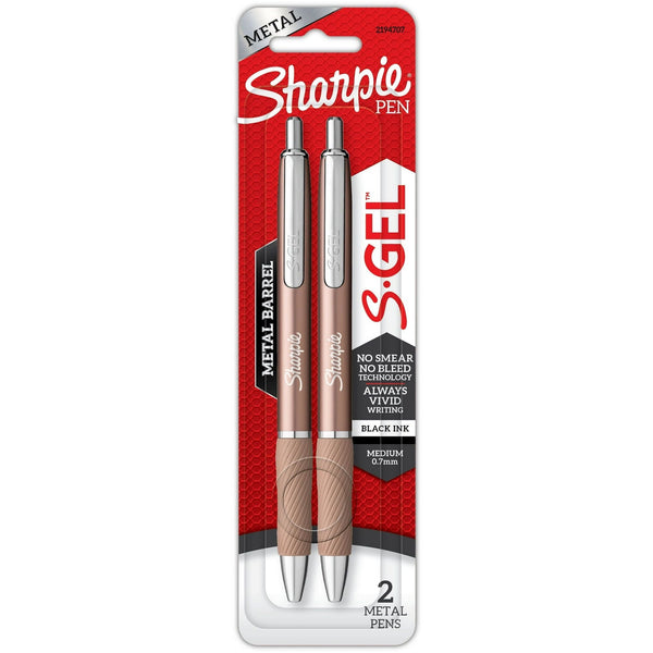 Sharpie S-Gel Pen, Metal Barrel, Medium Point (0.7mm), 2-Pack EasyOptionXY LLC