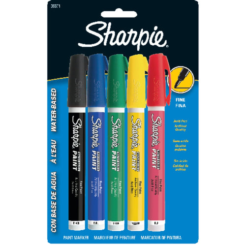 Sharpie Water-Based Paint Marker Set, 5-Colors, Fine Point EasyOptionXY LLC