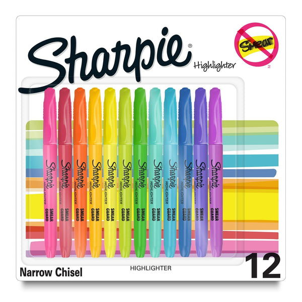 Sharpie Pocket Highlighters, Assorted, Chisel Tip, 12 Count EasyOptionXY LLC