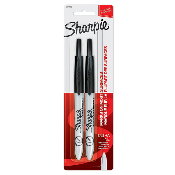 Sharpie Retractable Permanent Markers, Ultra Fine Tip, 2 Count EasyOptionXY LLC