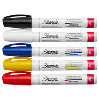 Sharpie Medium Point Oil-Based Paint Markers 5/Pkg-Black, Blue, Yellow, Red And White EasyOptionXY LLC