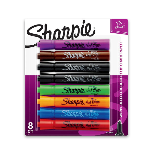 Sharpie Flip Chart Markers, Bullet Tip, Assorted Colors, 8 Pack EasyOptionXY LLC