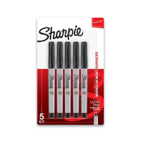 Sharpie Permanent Markers, Ultra Fine Point, Black, 5 Count EasyOptionXY LLC