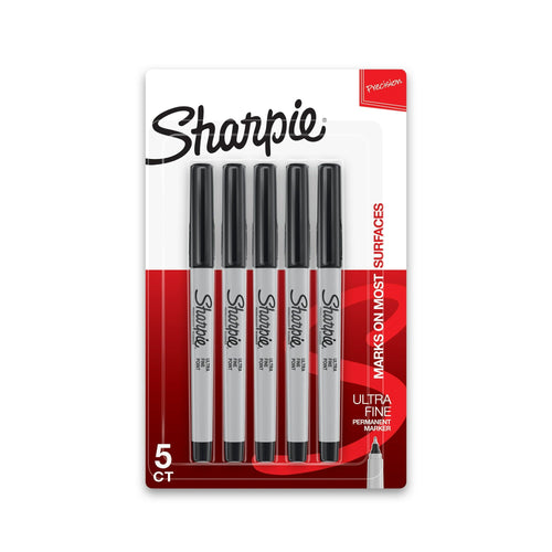 Sharpie Permanent Markers, Ultra Fine Point, Black, 5 Count EasyOptionXY LLC