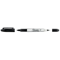 Sharpie Twin Tip Permanent Markers, Fine and Ultra Fine, Black, 2 Count EasyOptionXY LLC