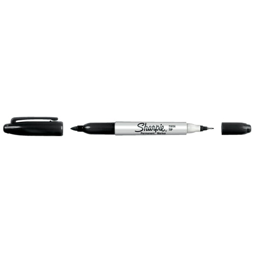 Sharpie Twin Tip Permanent Markers, Fine and Ultra Fine, Black, 2 Count EasyOptionXY LLC