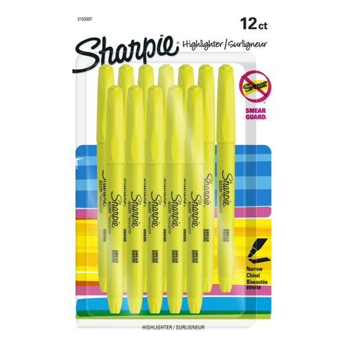Sharpie Pocket Highlighters, Chisel Tip, Fluorescent Yellow, 12 Count EasyOptionXY LLC