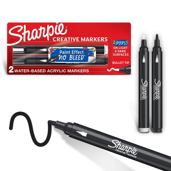 Sharpie Creative Markers, Water-Based Acrylic Markers, Bullet Tip, Assorted Colors, 2 Count EasyOptionXY LLC