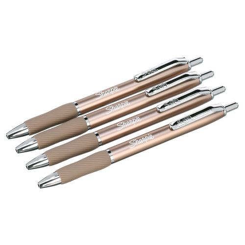 Sharpie S-Gel, Gel Pens, Sleek Metal Barrel, Medium Point (0.7mm), Black Ink, 4 Count EasyOptionXY LLC