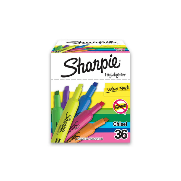 Sharpie Tank Highlighters, Chisel Tip, Assorted Color Highlighters, Value Pack, 36 Count EasyOptionXY LLC