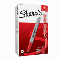Sharpie Permanent Markers, Fine Point, Red, 12 Count EasyOptionXY LLC