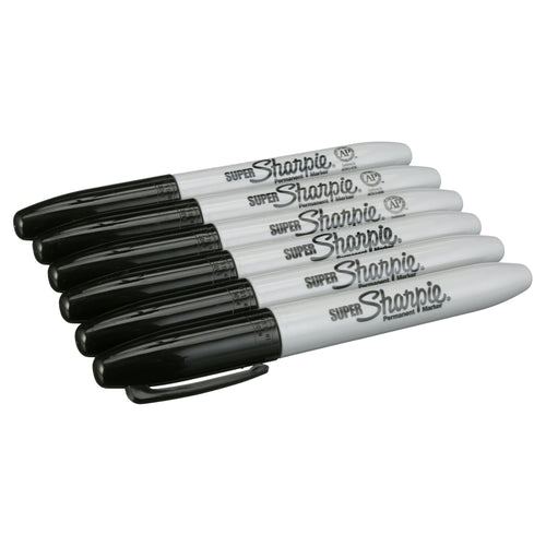 Sharpie Super Permanent Markers, Fine Point, Black, 6 Count EasyOptionXY LLC