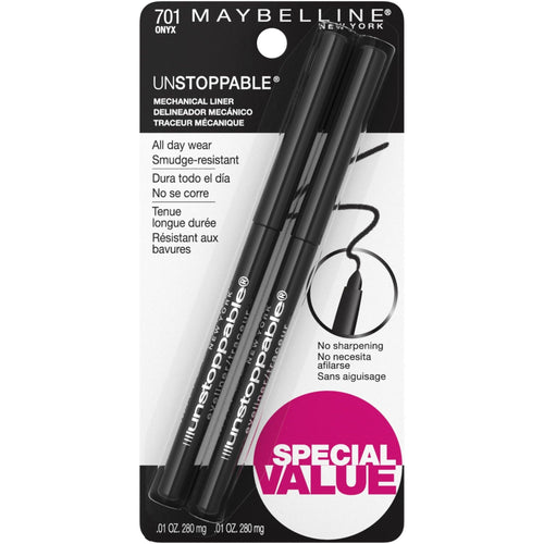 Maybelline Unstoppable Waterproof Eyeliner, Onyx, 2 Pack EasyOptionXY LLC