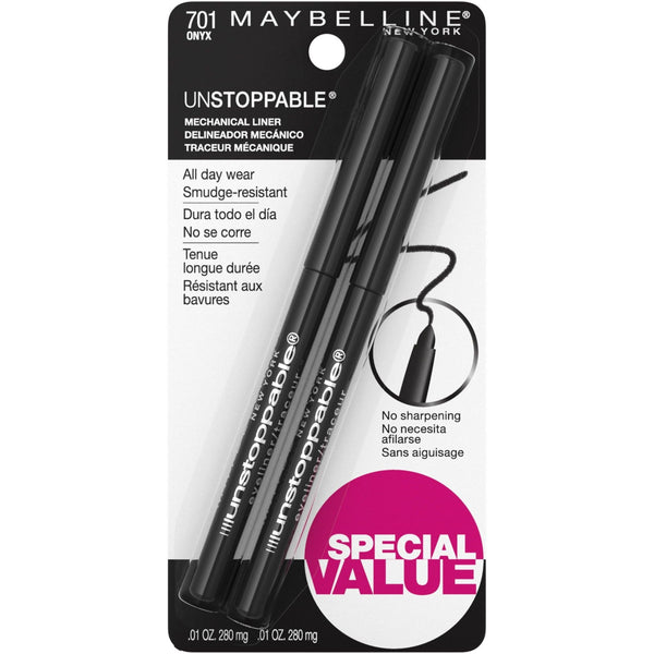 Maybelline Unstoppable Waterproof Eyeliner, Onyx, 2 Pack EasyOptionXY LLC