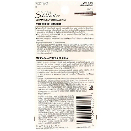 Maybelline Lash Stiletto Ultimate Length Waterproof Mascara, Very Black EasyOptionXY LLC