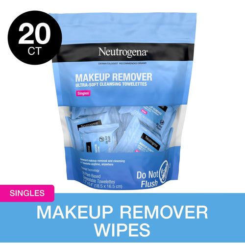 Neutrogena Cleansing Makeup Remover Wipes, Individually Wrapped, 20 Ct EasyOptionXY LLC