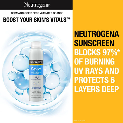 Neutrogena Sport Active Defense SPF 70 Sunscreen Spray, 5.0 oz EasyOptionXY LLC