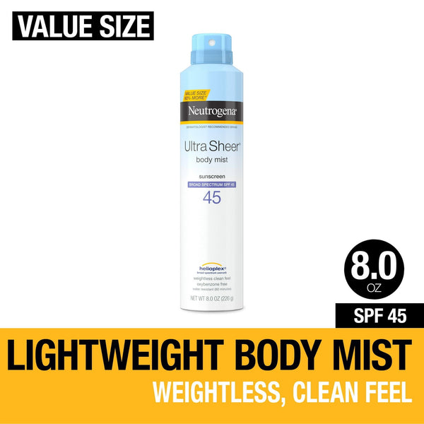 Neutrogena Ultra Sheer Sunscreen Spray SPF 45, Family Size, 8 oz EasyOptionXY LLC