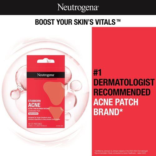 Neutrogena Stubborn Acne Treatment, Blemish Patches, Small and Large, 10 count EasyOptionXY LLC