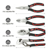 Hyper Tough 4-Piece Plier Set with Ergonomic Soft-Grip Handles, Model 42640 EasyOptionXY LLC
