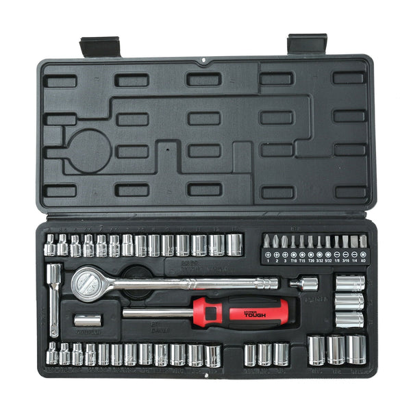 Hyper Tough 54 Piece 1/4 and 3/8 inch Drive Socket Set EasyOptionXY LLC