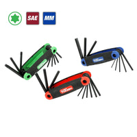 Hyper Tough 3-Pack Folding Hex Key Set with SAE, Metric, and Star, Model 1272V EasyOptionXY LLC